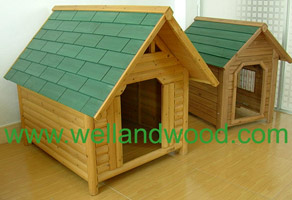 Wood dog house