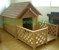 Wood dog house